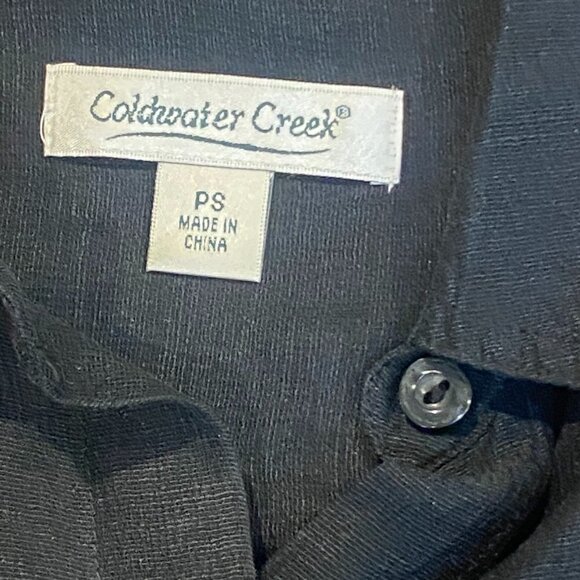 Coldwater Creek Linen & Silk Button Up Top Sz PS Black #227L - Picture 10 of 12